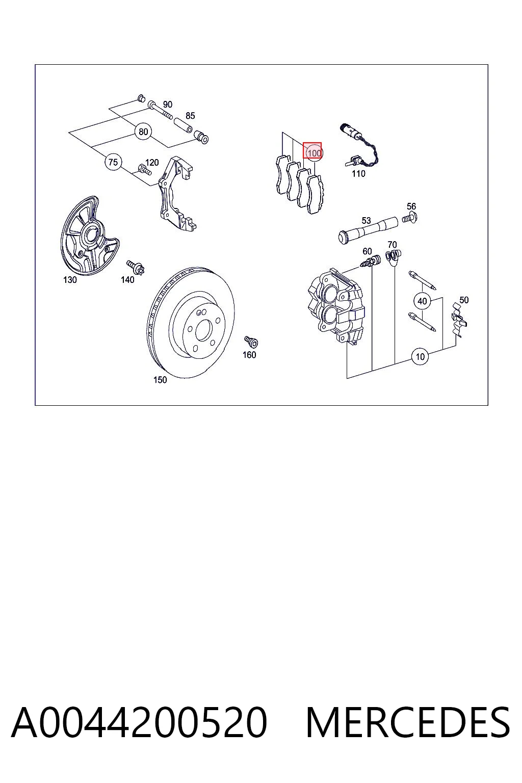 A0044200520 Mercedes Колодки передние