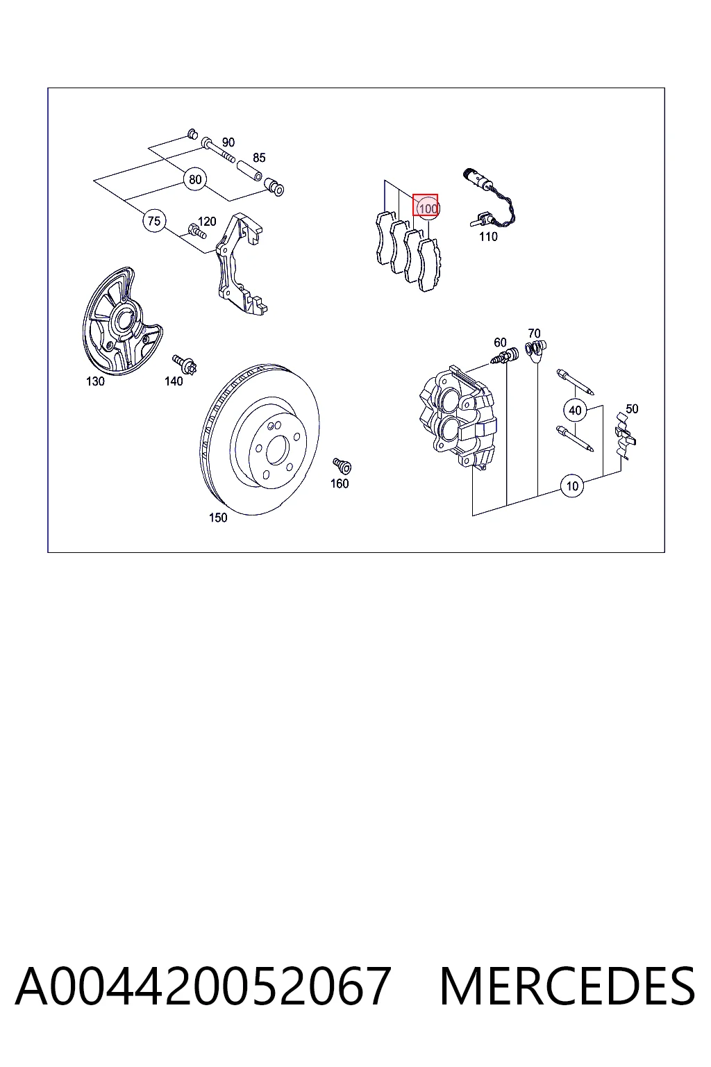 A004420052067 Mercedes Колодки передние