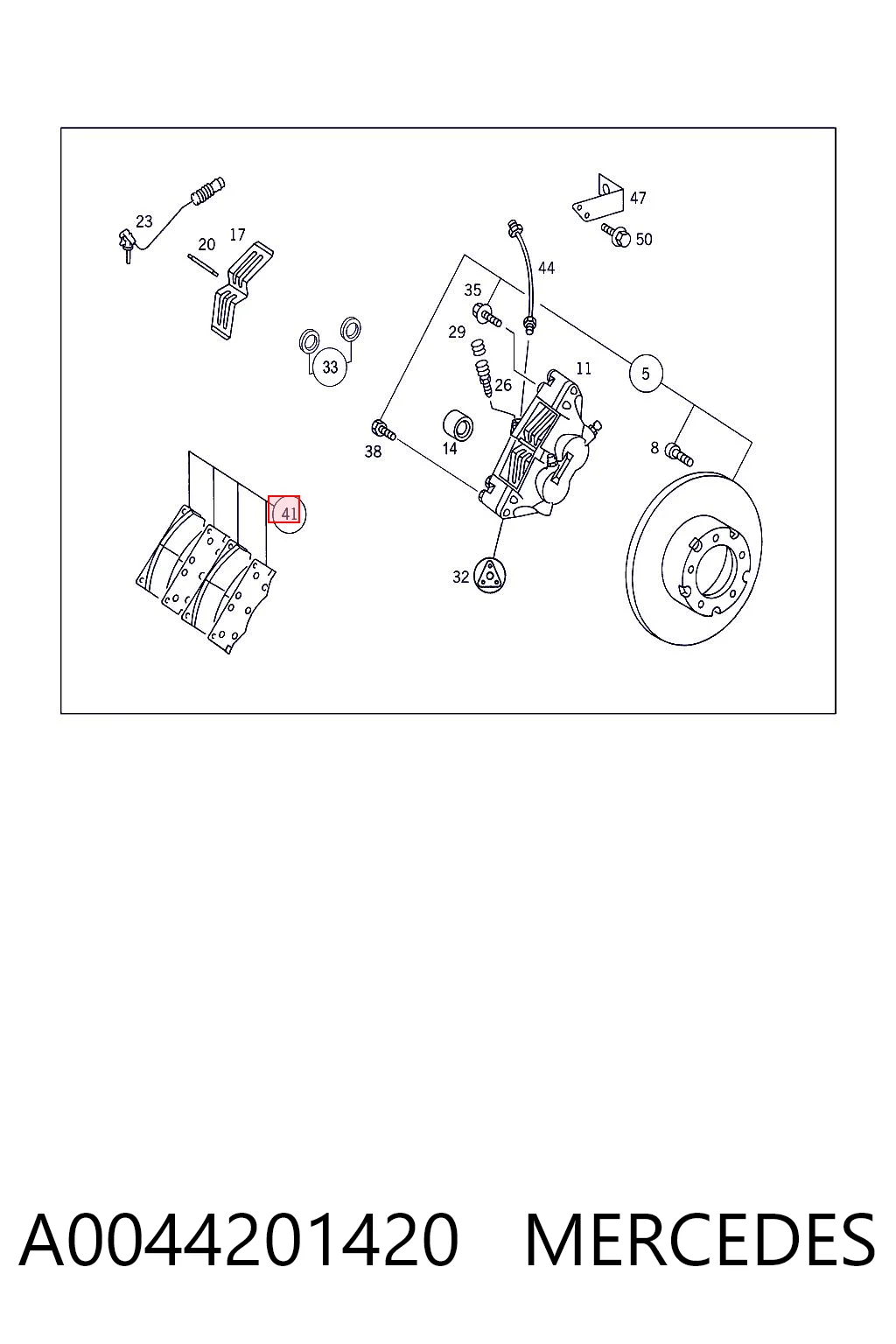 A0044201420 Mercedes Колодки передние