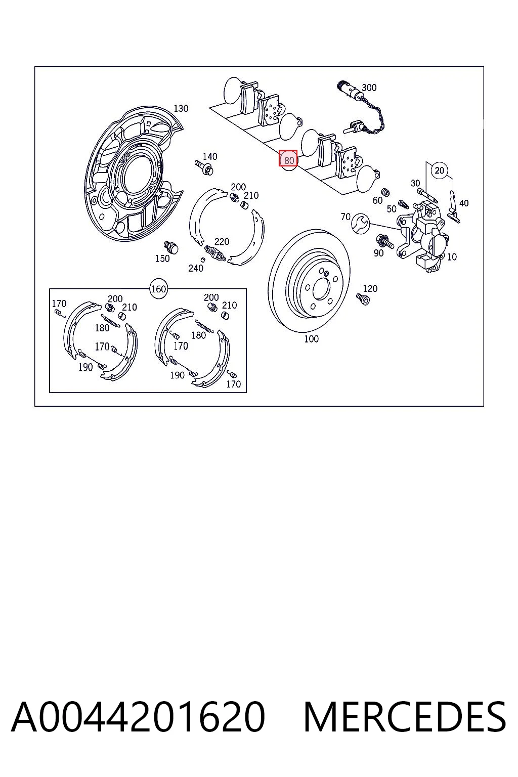 A0044201620 Mercedes Колодки тормозные дисковые комплект
