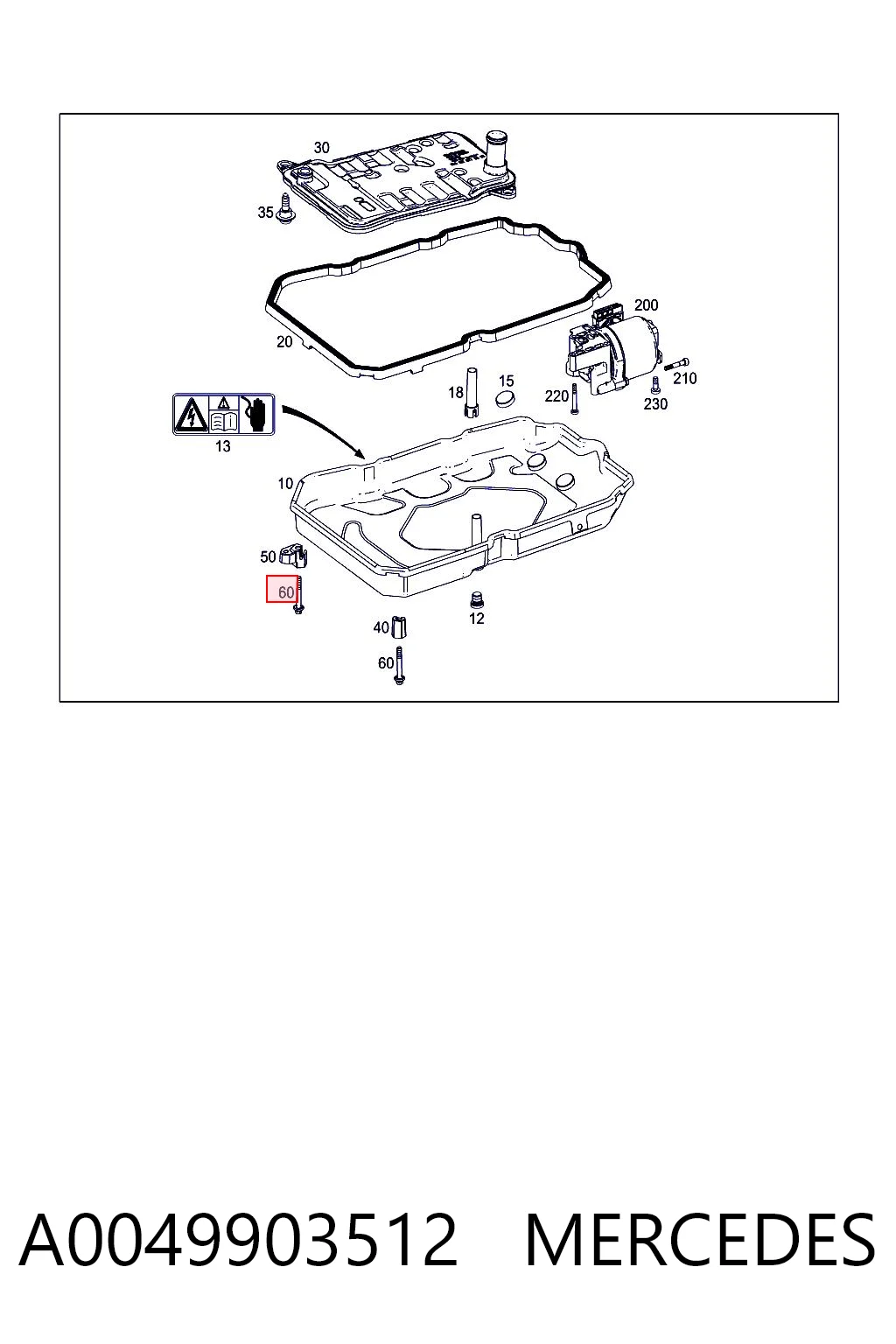 A0049903512 Mercedes Болт (гайка) крепежа
