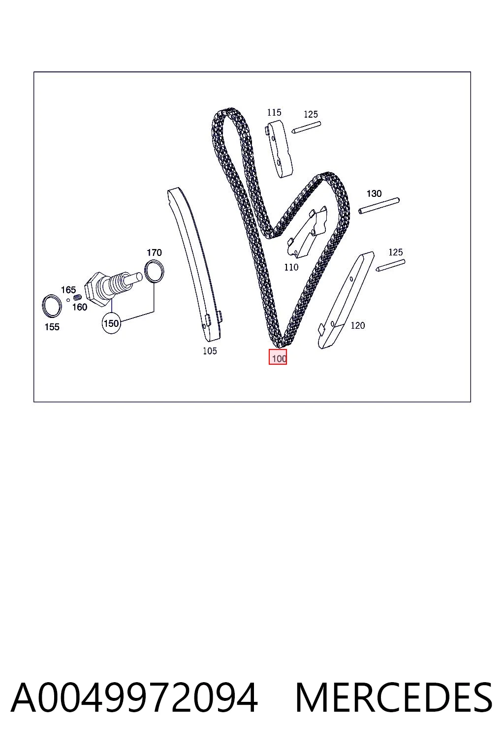 A0049972094 Mercedes Цепь
