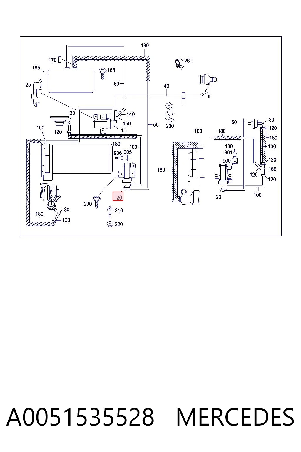 A0051535528 Mercedes Соленоид давления наддува