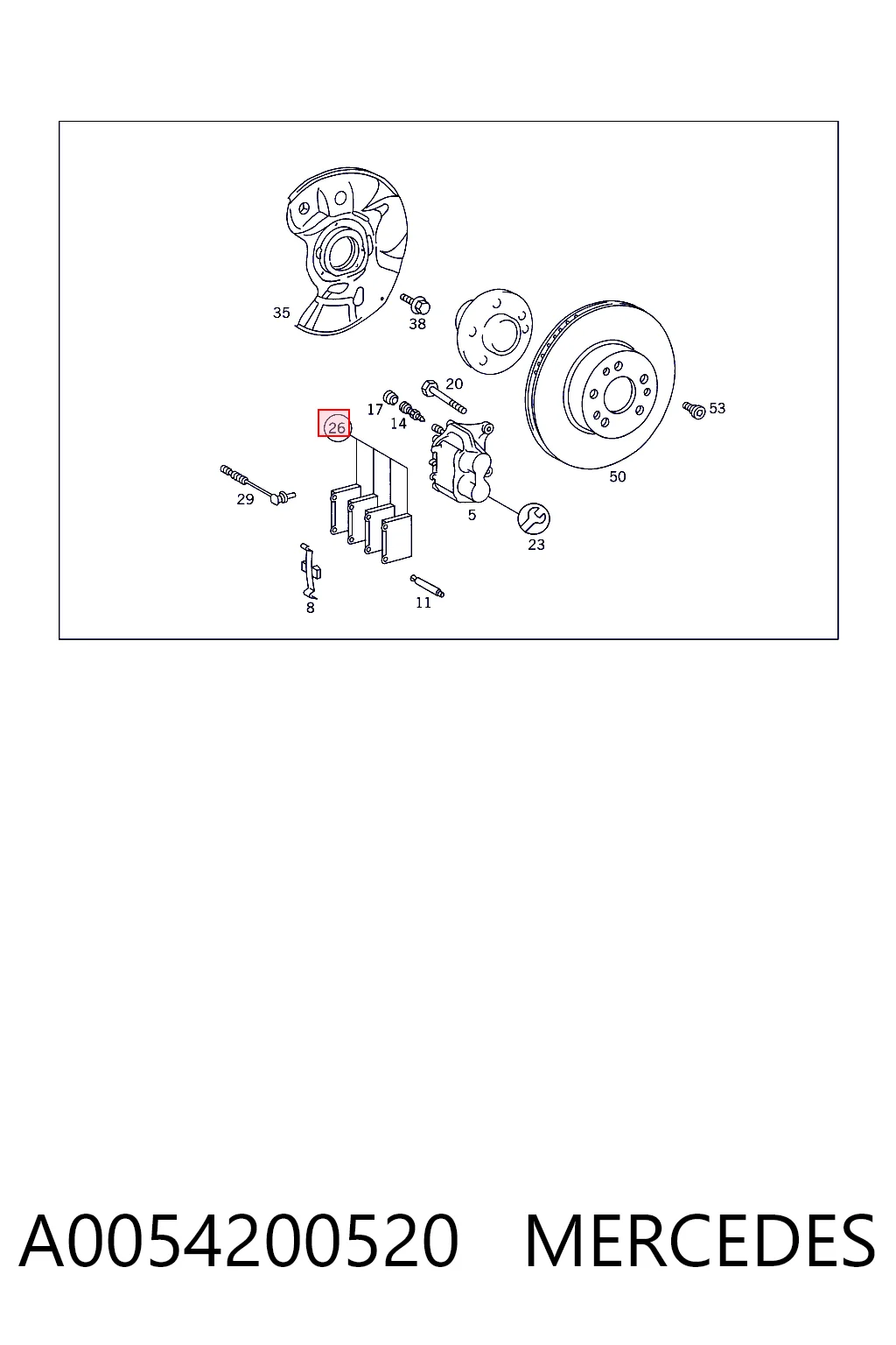 A0054200520 Mercedes Колодки передние