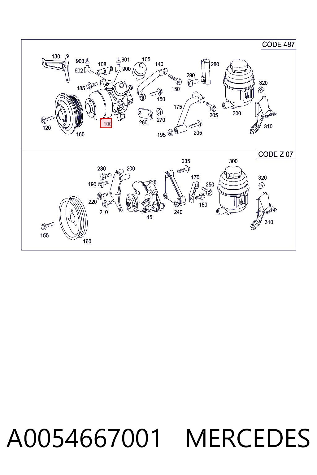 A0054667001 Mercedes ГУР руля