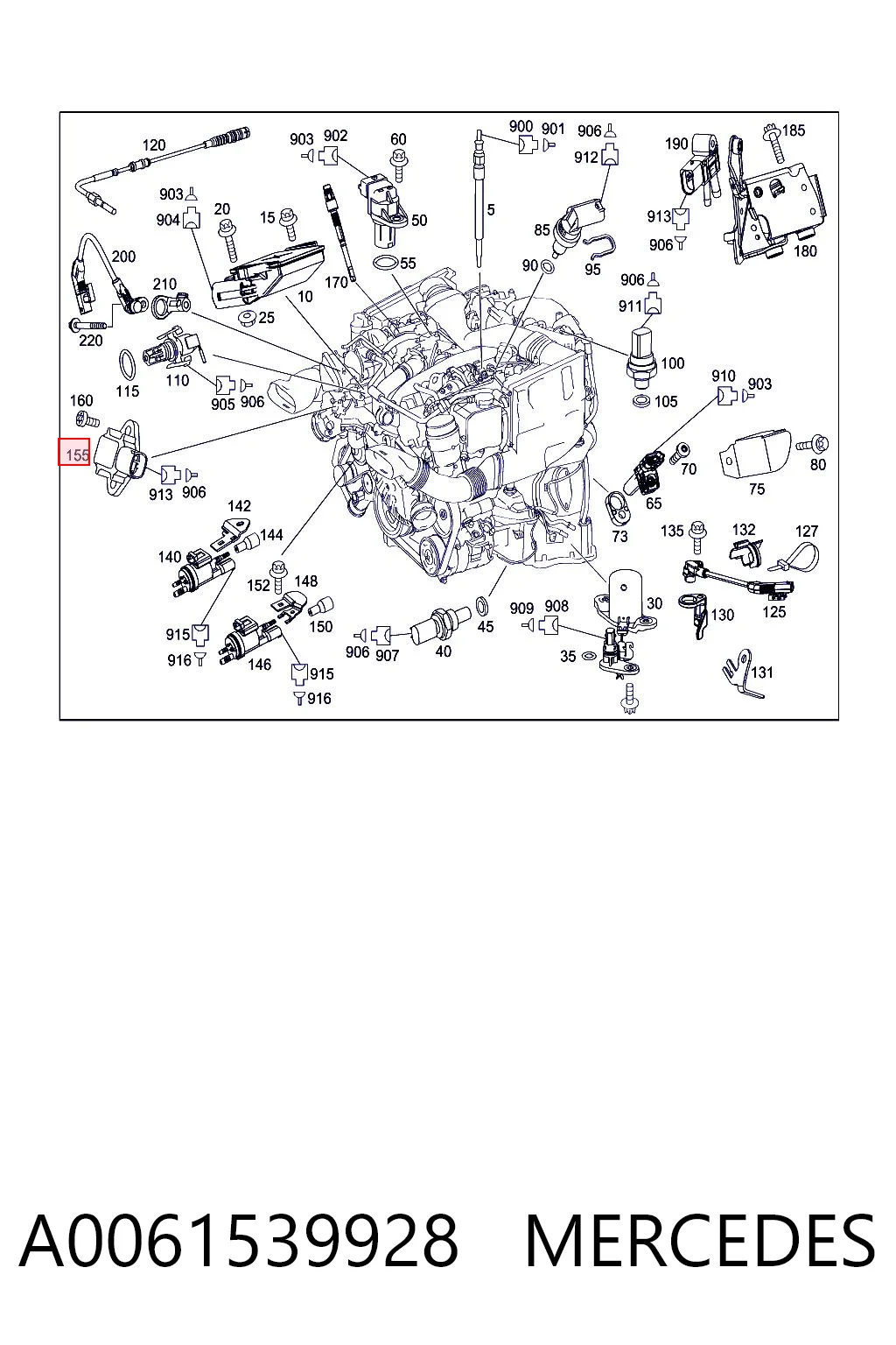 A0061539928 Mercedes Датчик давления наддува турбины