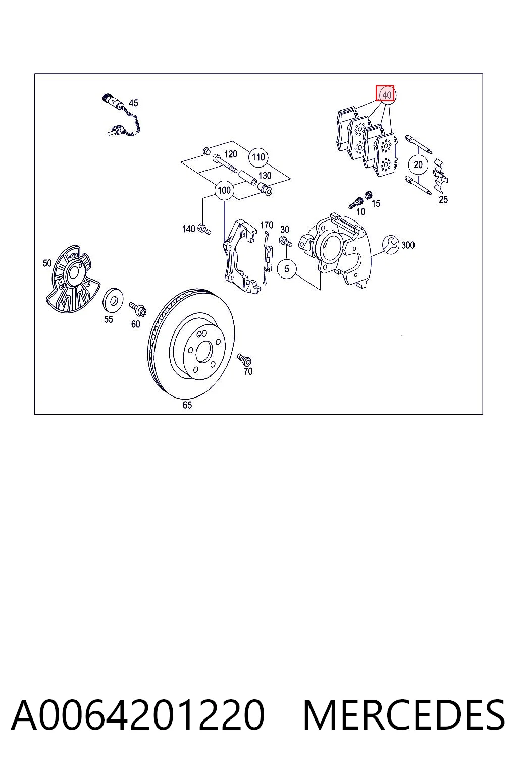 A0064201220 Mercedes Колодки передние