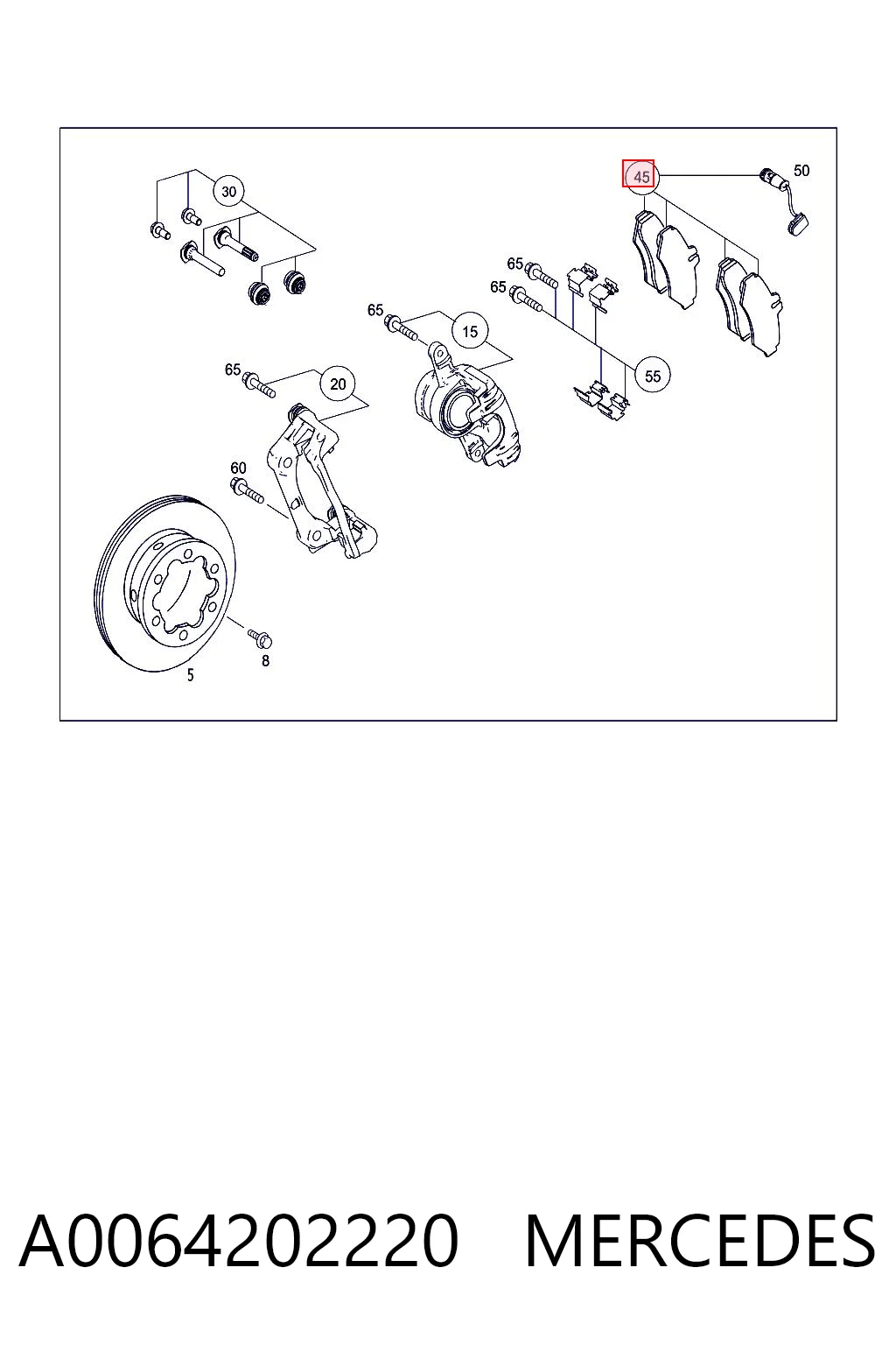 A0064202220 Mercedes Колодки тормозные дисковые комплект