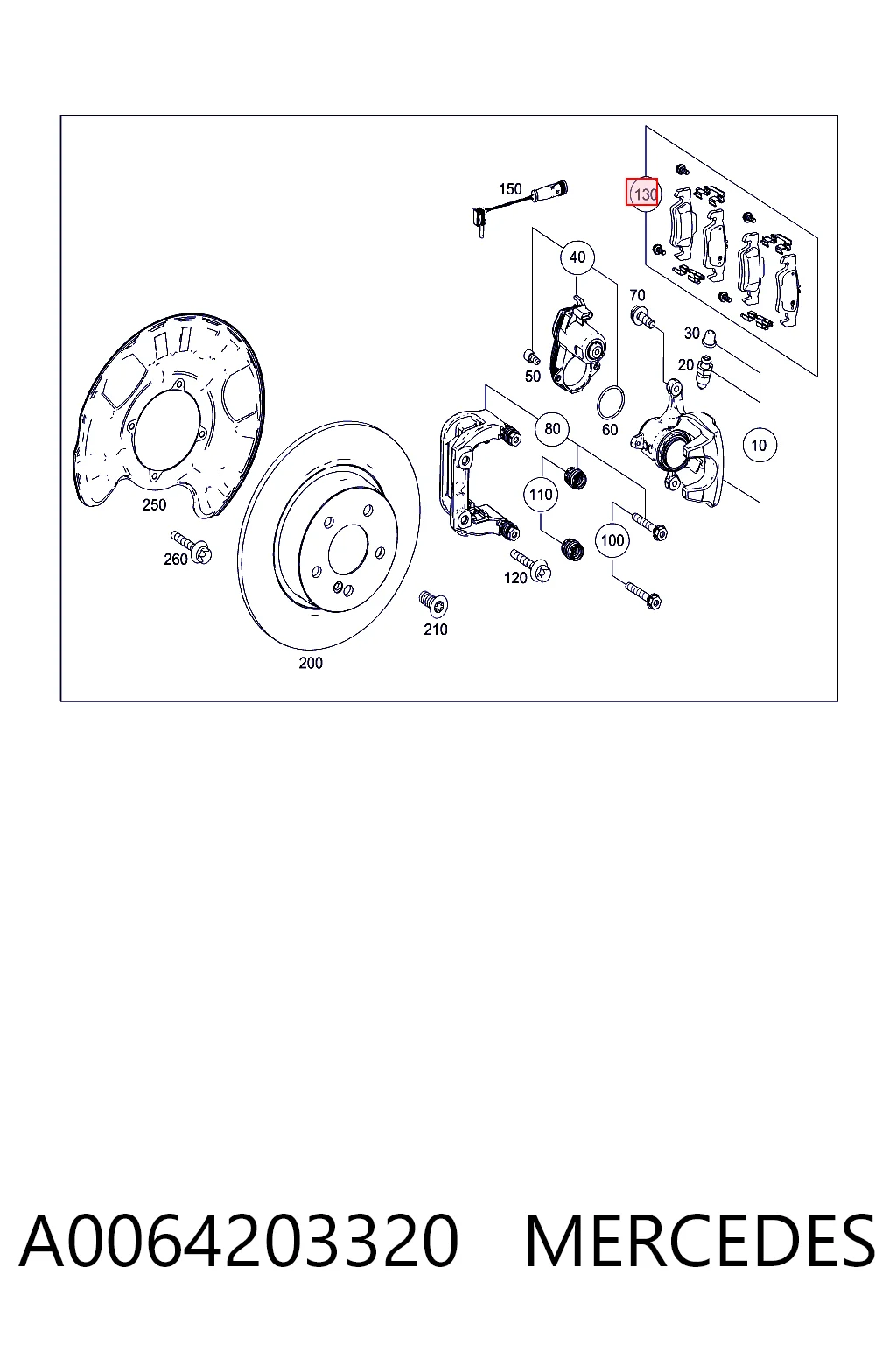 A0064203320 Mercedes Колодки тормозные дисковые комплект