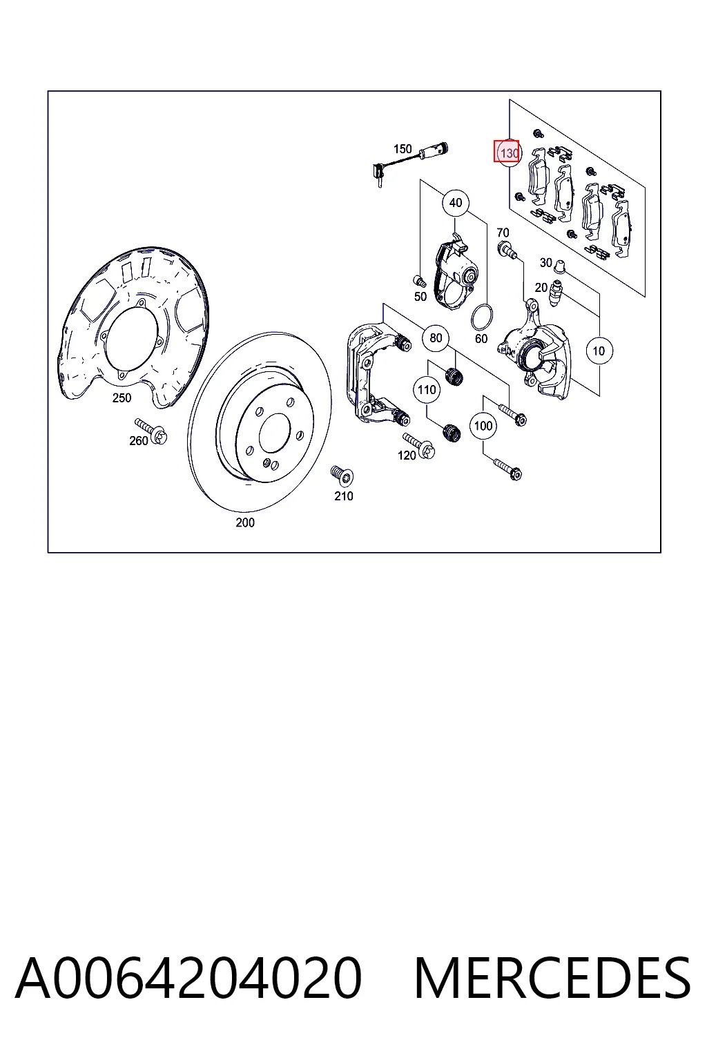 A0064204020 Mercedes Колодки тормозные дисковые комплект