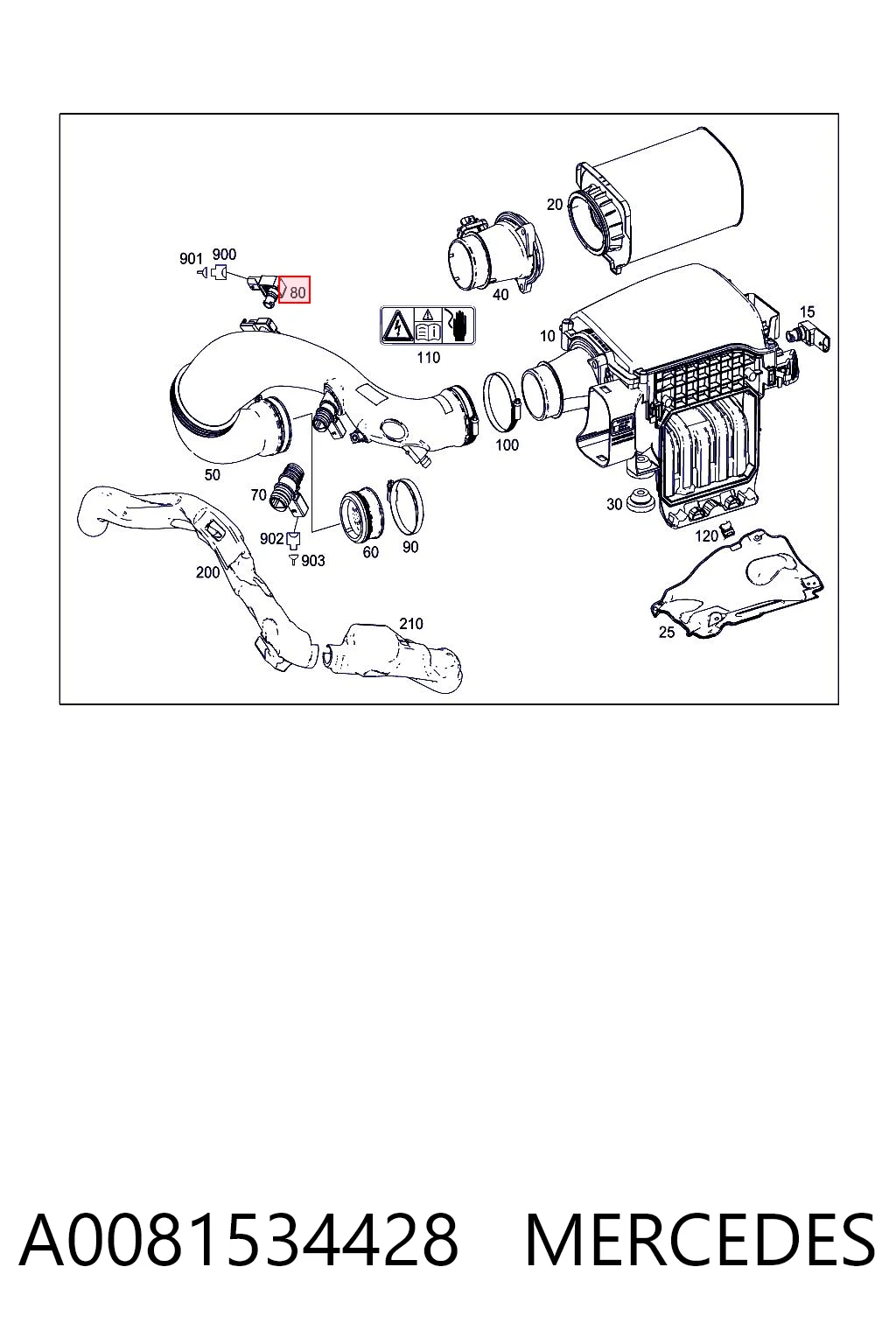 A0081534428 Mercedes Датчик давления наддува турбины