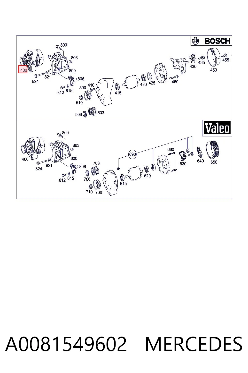 Генератор MERCEDES A0081549602