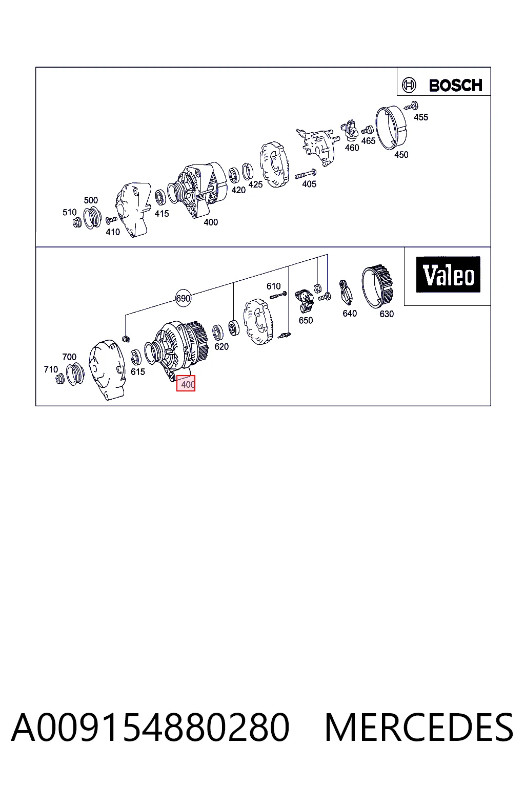 Генератор MERCEDES A009154880280