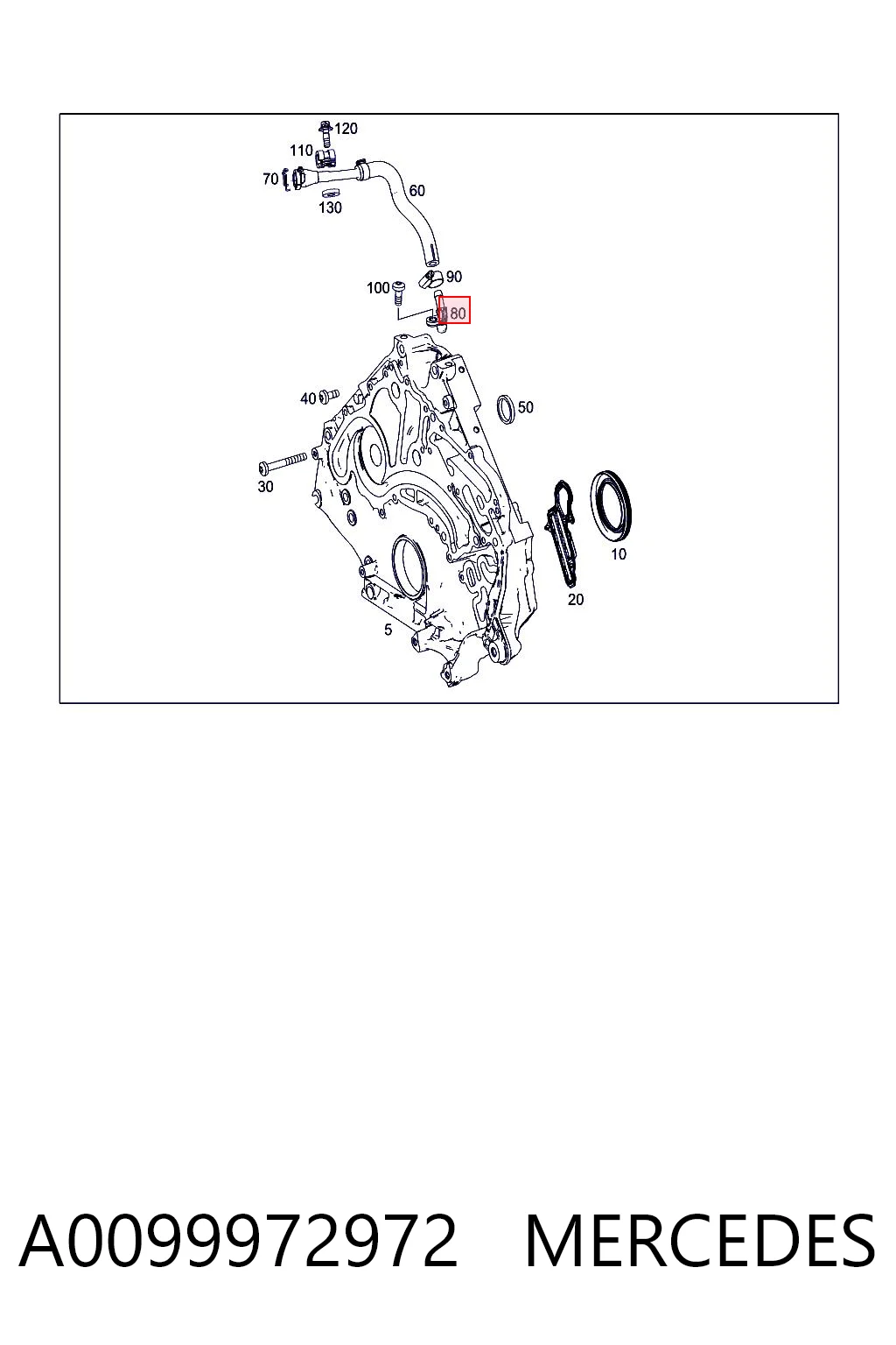 A0099972972 Mercedes Штуцер блока системы охлаждения