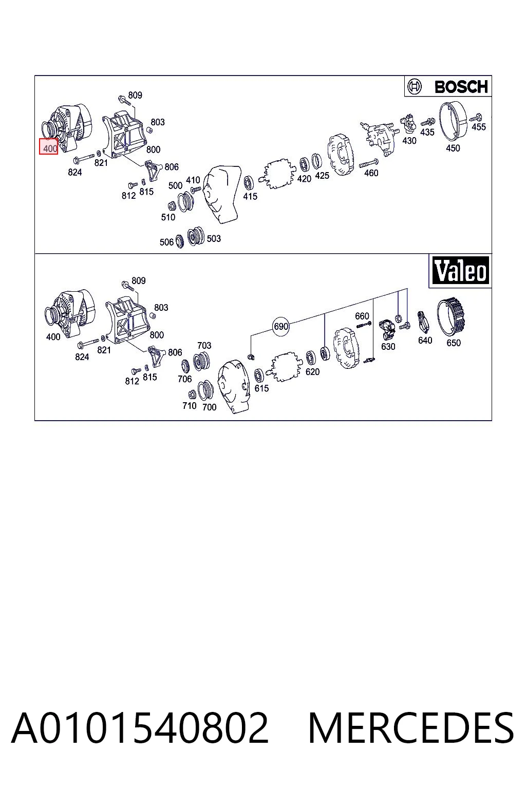 A0101540802 Mercedes Генератор автомобильный