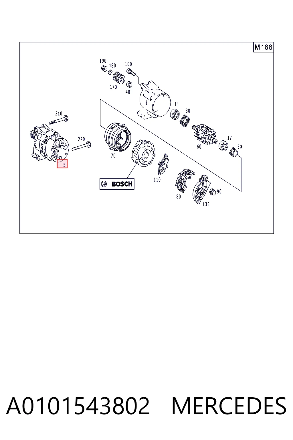 Генератор MERCEDES A0101543802