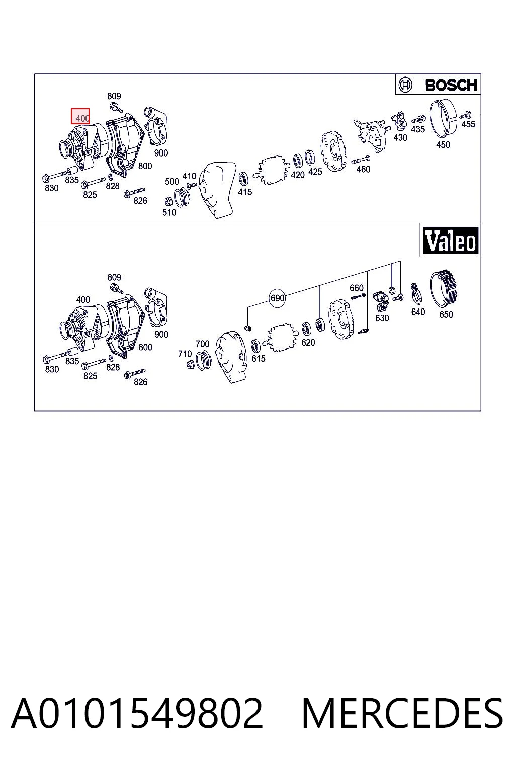 A0101549802 Mercedes Генератор автомобильный