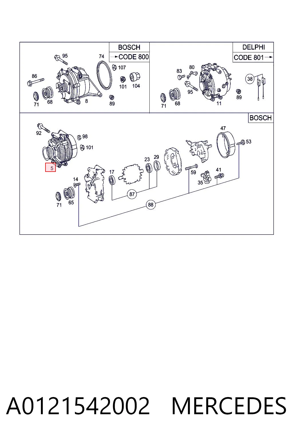 A0121542002 Mercedes Генератор автомобильный