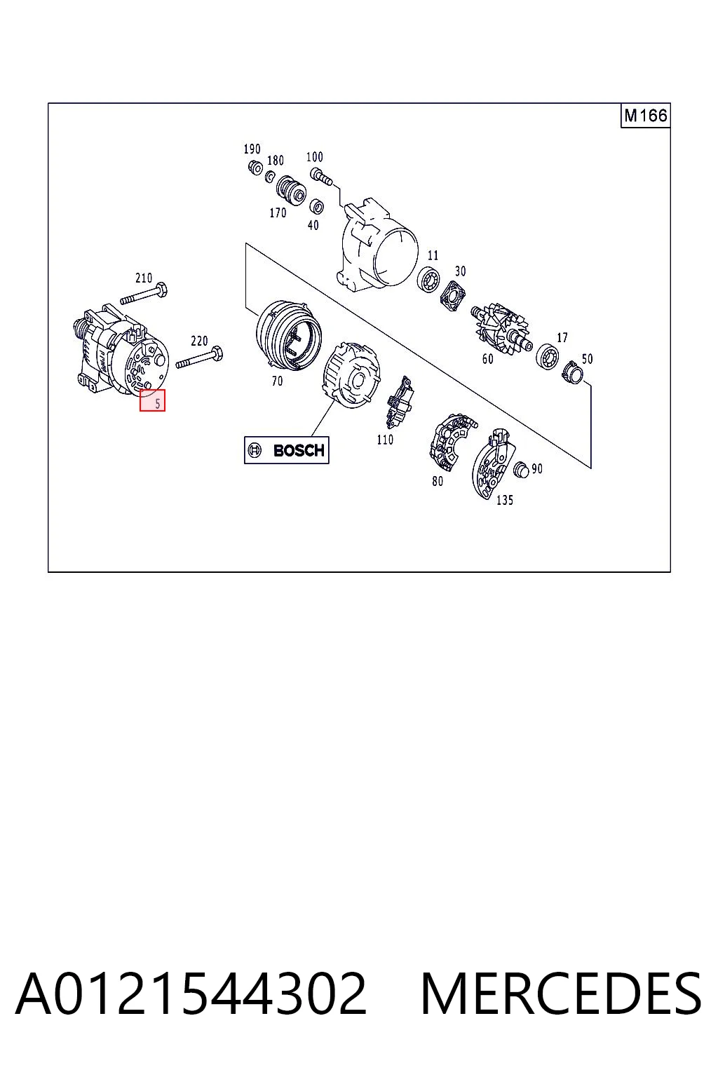 Генератор MERCEDES A0121544302