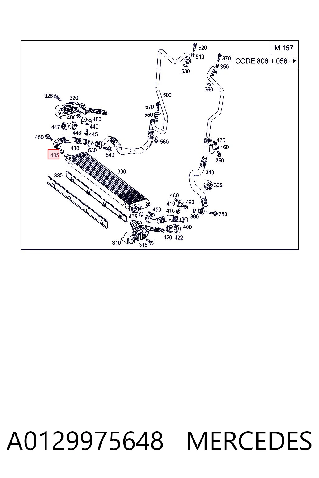 A0129975648 Mercedes Прокладка шланга отвода масла от турбины