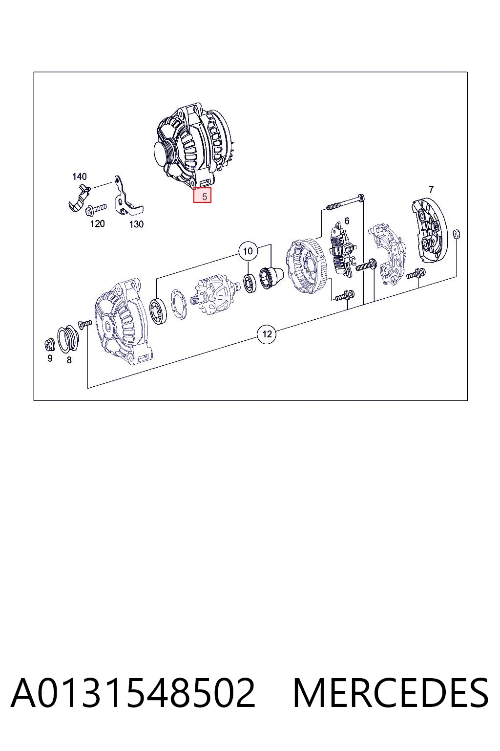 A0131548502 Mercedes Генератор автомобильный