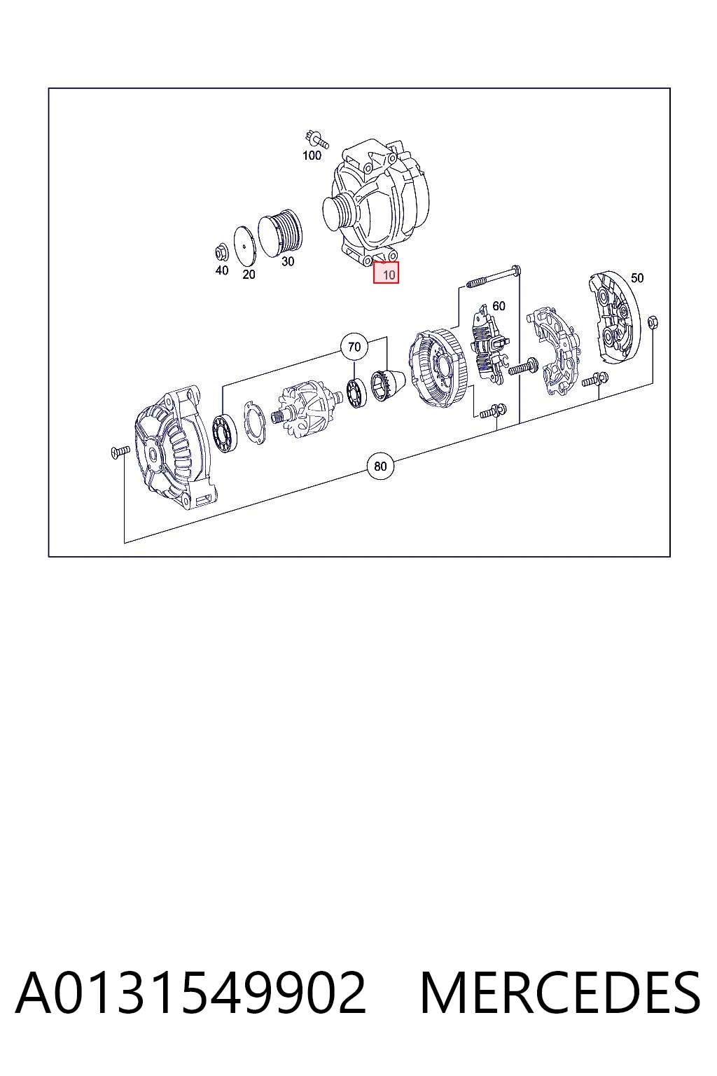 A0131549902 Mercedes Генератор автомобильный