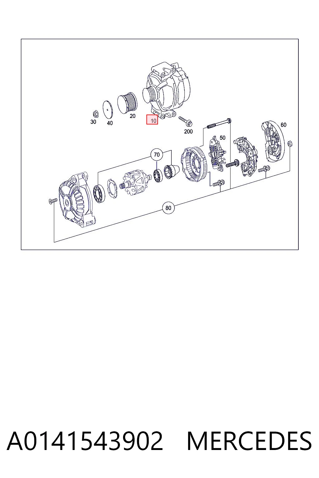 A0141543902 Mercedes Генератор автомобильный