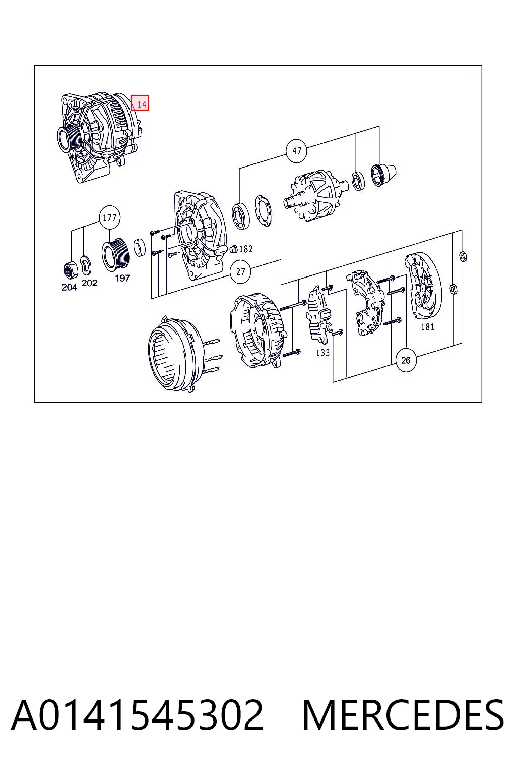 A0141545302 Mercedes Генератор автомобильный
