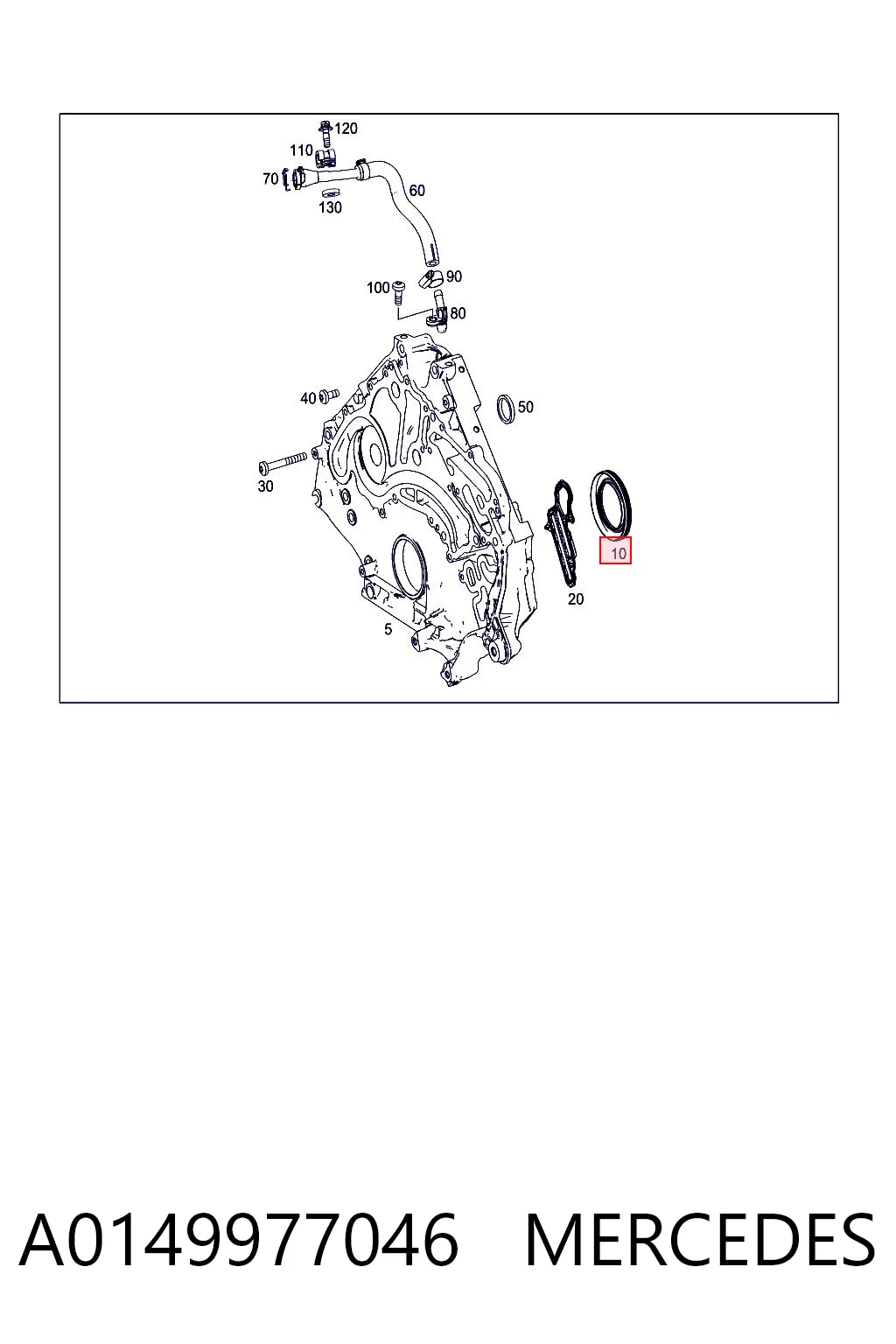A0149977046 Mercedes Сальник коленвала двигателя, передний
