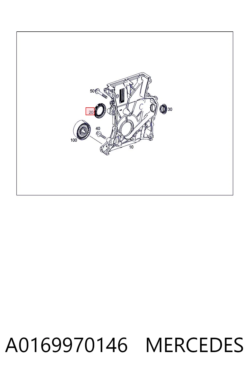 A0169970146 Mercedes Сальник коленвала двигателя, передний