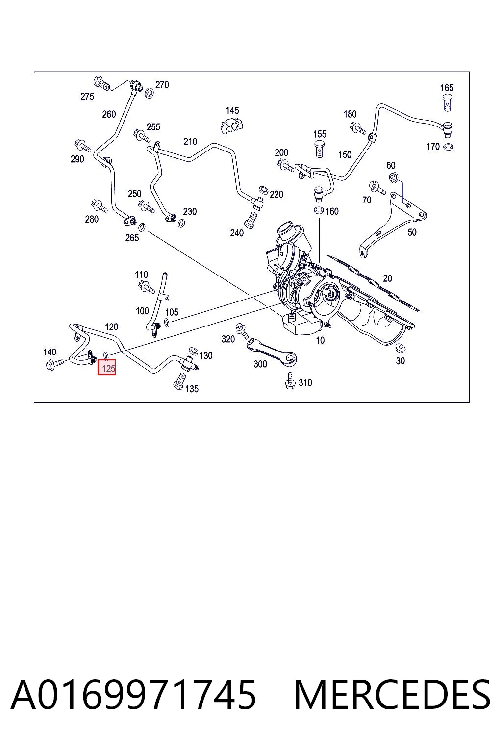 A0169971745 Mercedes Кольцо крышки масляного фильтра внутреннее