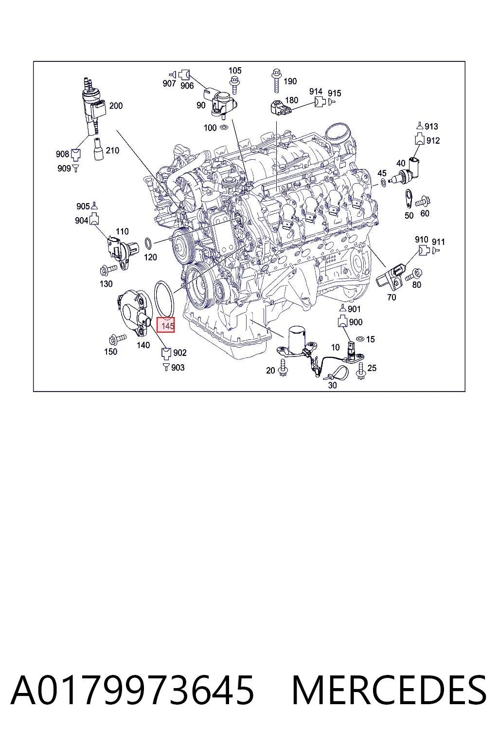 A0179973645 Mercedes Кольцо уплотнительное фазорегулятора (магнита)