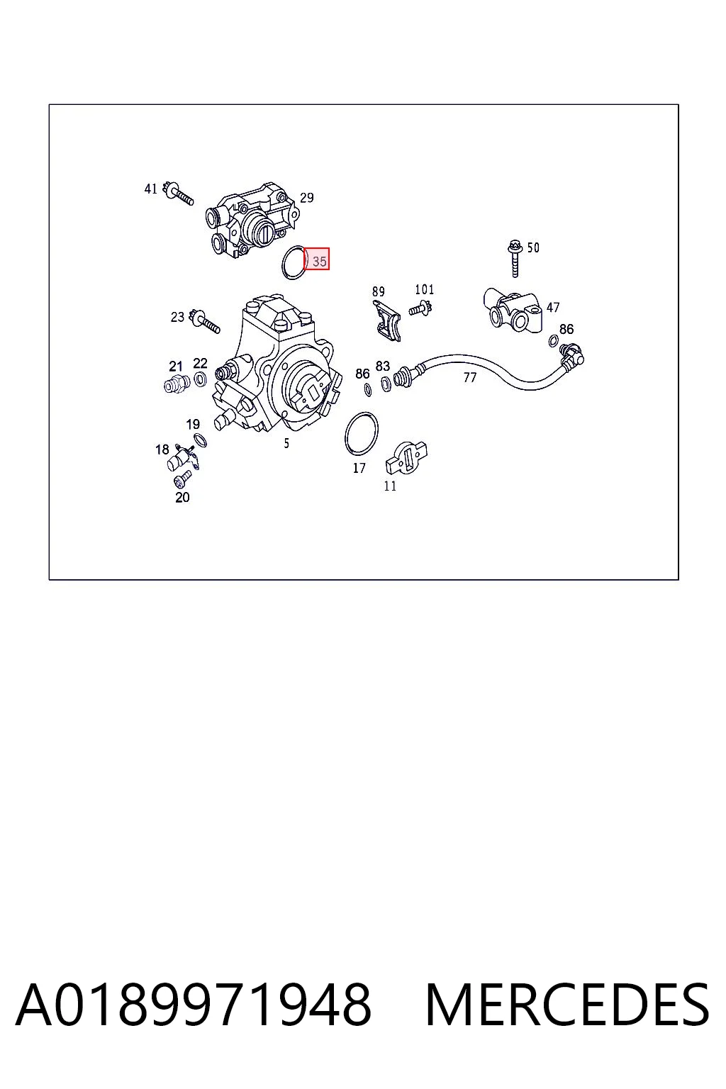 Кольцо уплотнительное насоса подкачки Mercedes 79971448