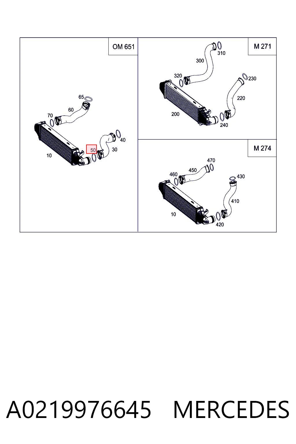 A0219976645 Mercedes Уплотнительное кольцо патрубка интеркуллера