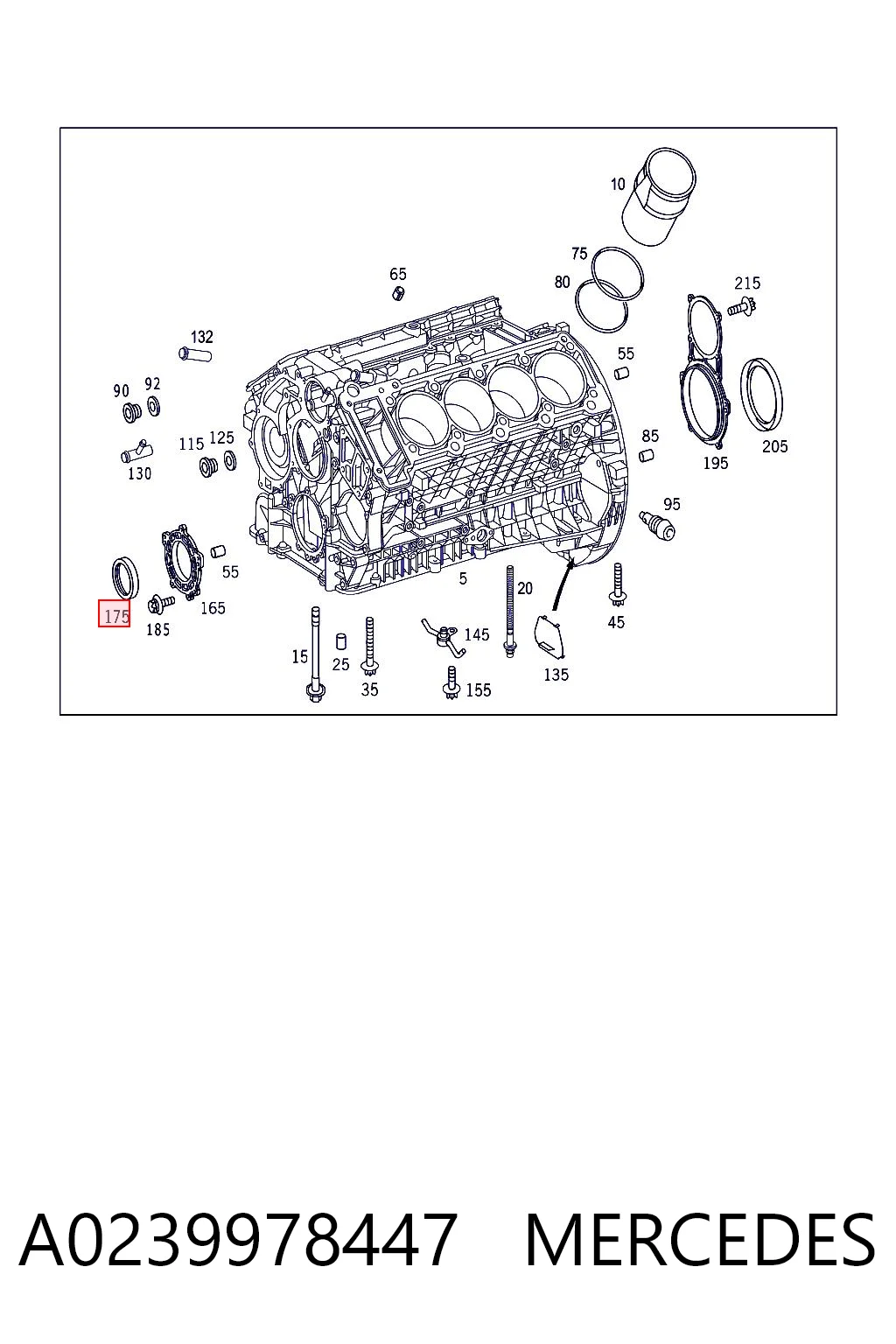 A0239978447 Mercedes Сальник коленвала двигателя, передний
