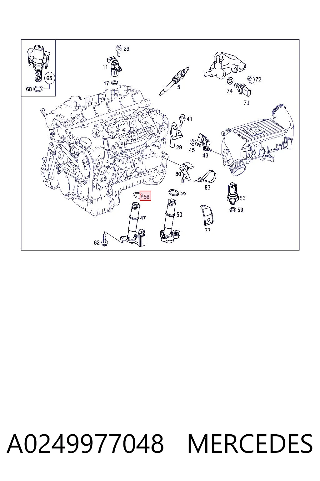 A0249977048 Mercedes Кольцо уплотнительное датчика уровня масла