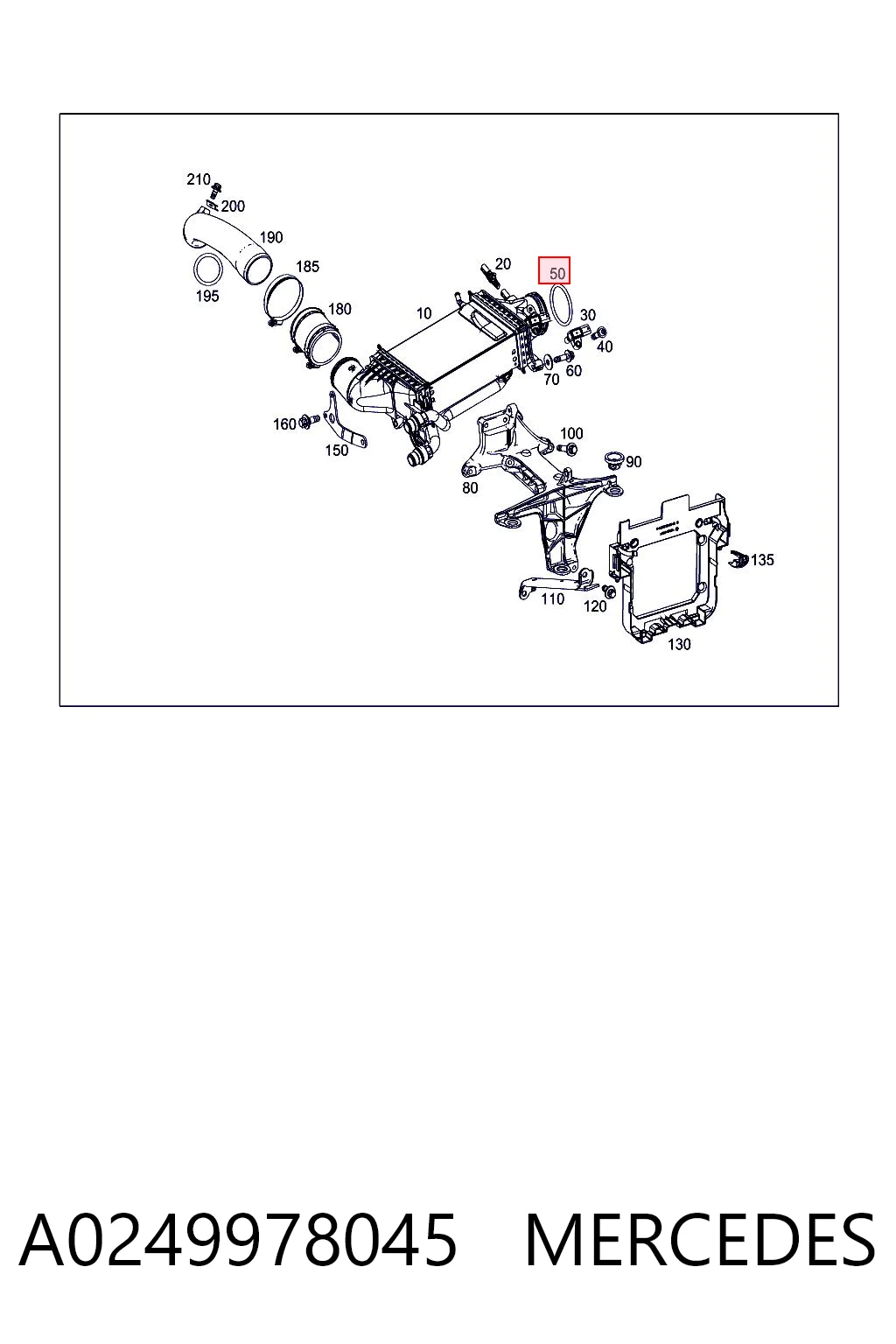 A0249978045 Mercedes Уплотнительное кольцо (прокладка) патрубка интеркуллера