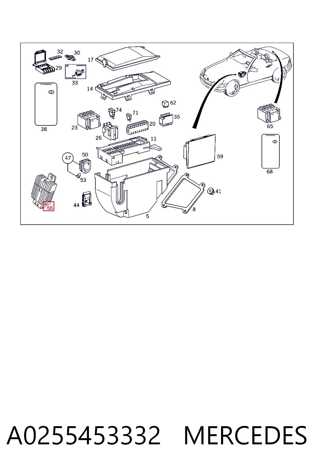 A0255453332 Mercedes Регулятор оборотов вентилятора охлаждения (блок управления)