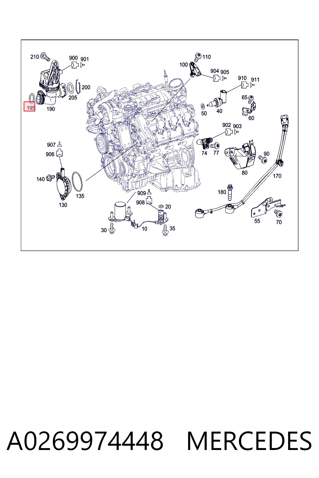 A0269974448 Mercedes Кольцо уплотнительное системы охлаждения