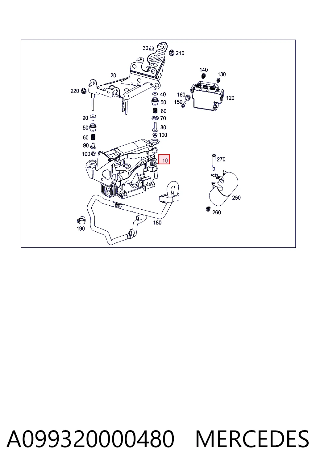 A099320000480 Mercedes Компрессор подкачки амортизаторов