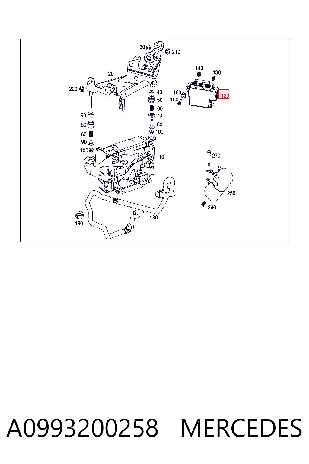 A0993200258 Mercedes Блок клапанов гидравлической подвески AБС (ABS)