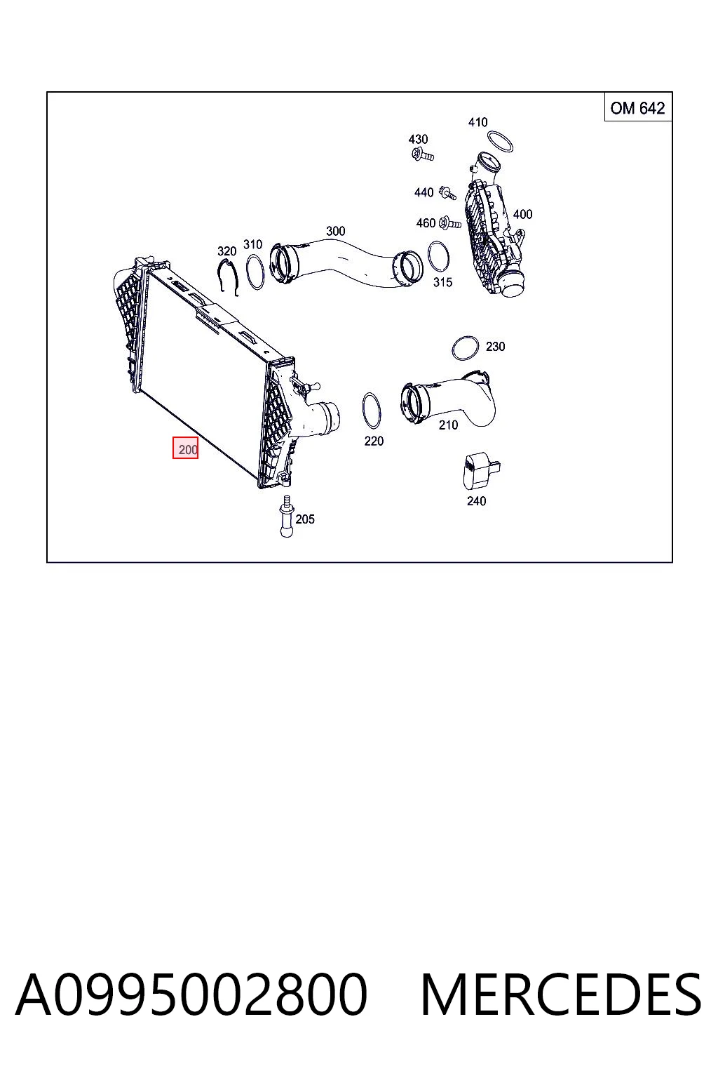 A0995002800 Mercedes Охладитель наддувочного воздуха