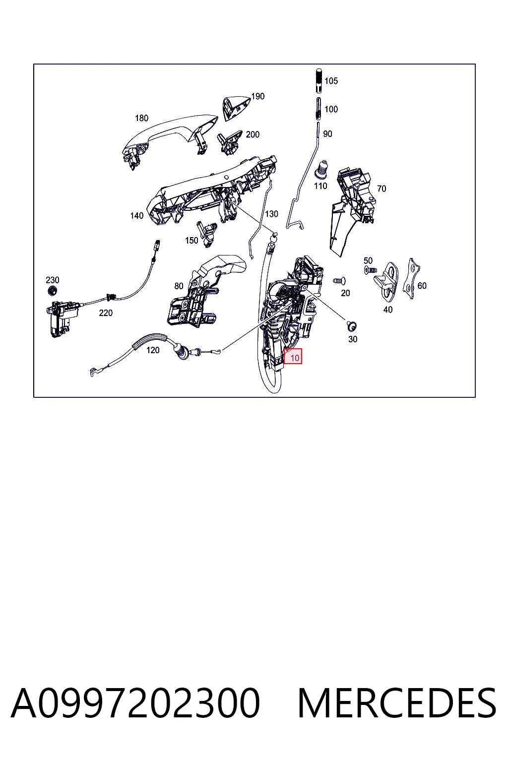 A0997202300 Mercedes Замок двери водителя