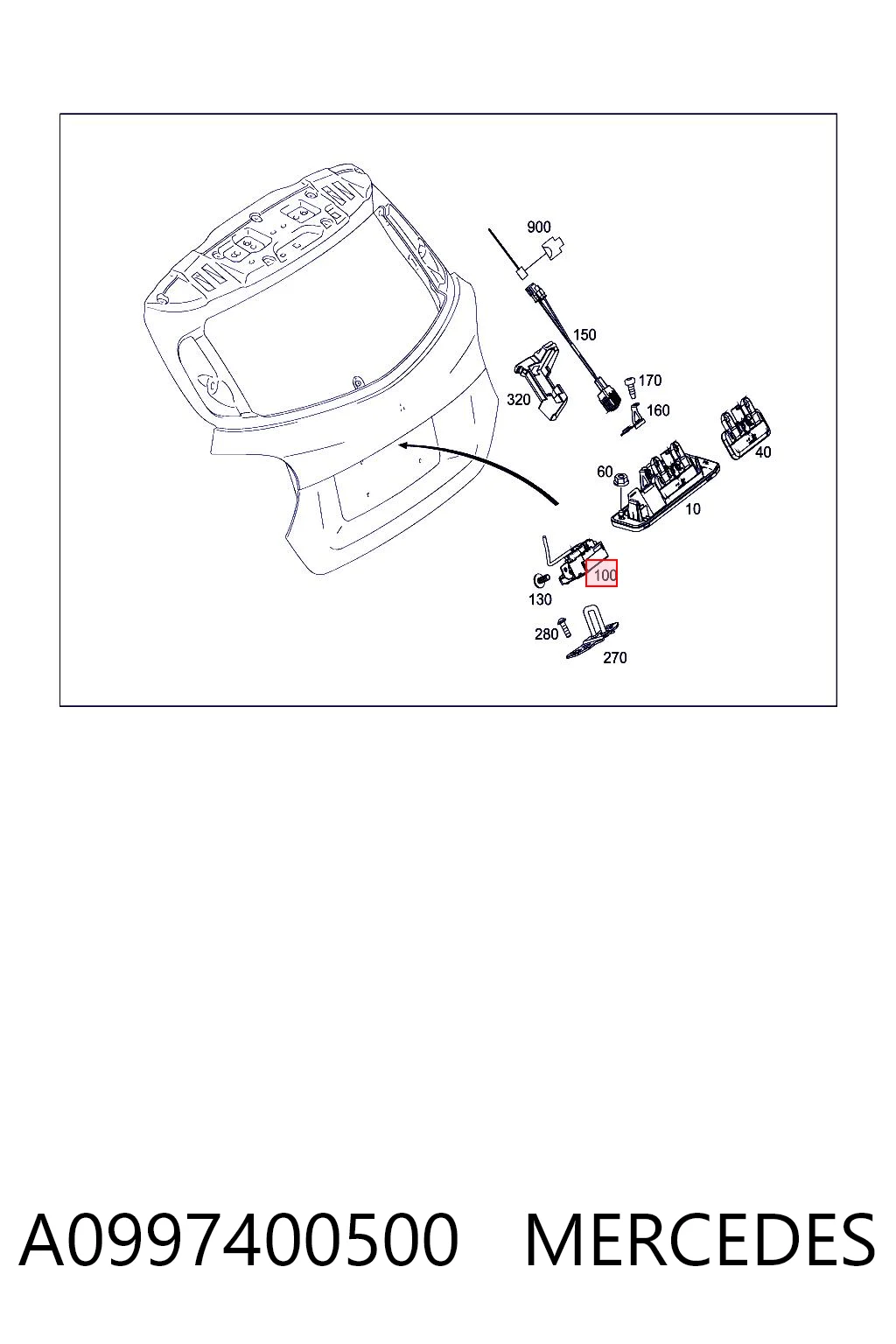 A0997400500 Mercedes Замок пятой двери