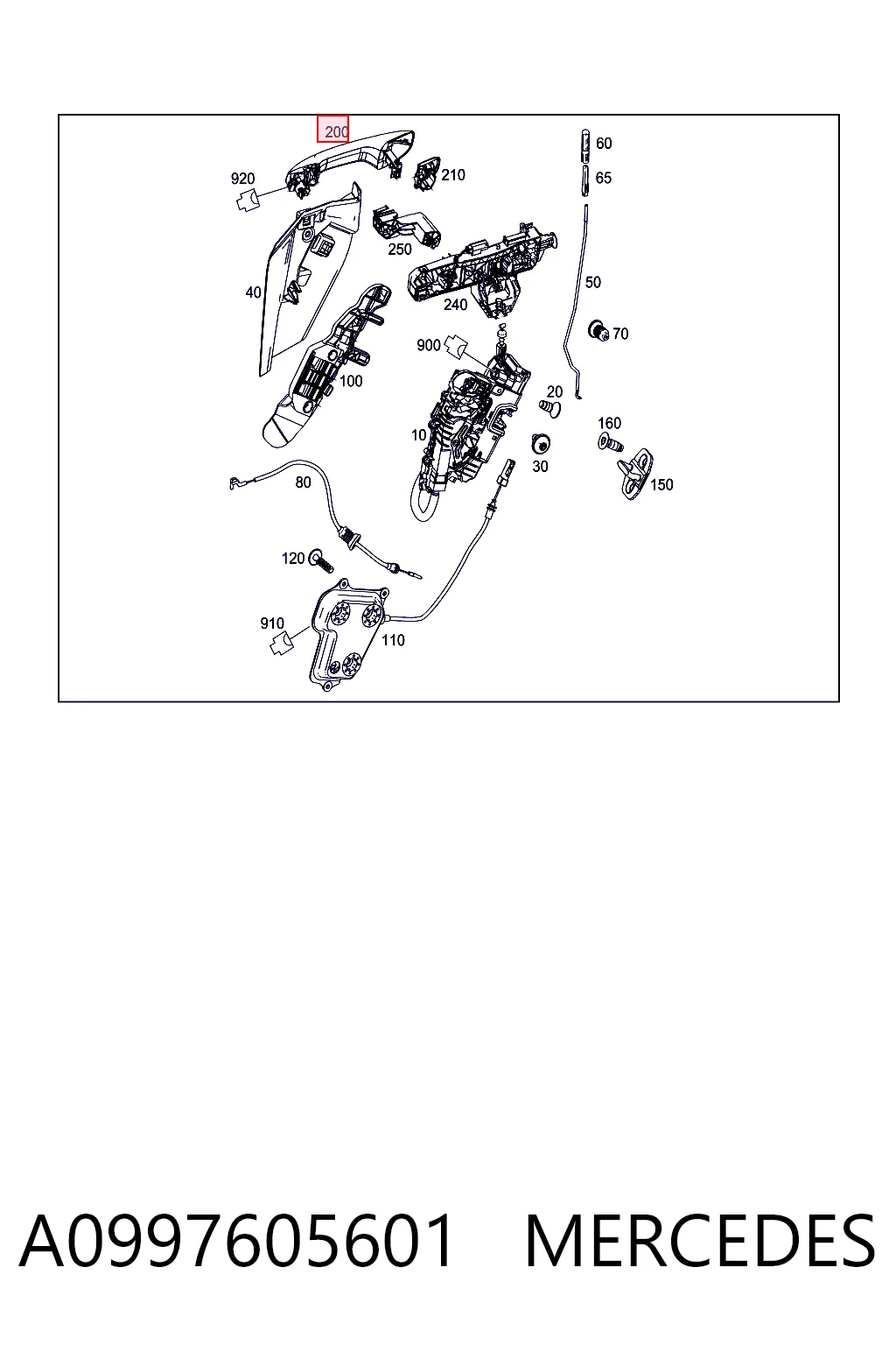 A0997605601 Mercedes Ручка двери задней наружная правая