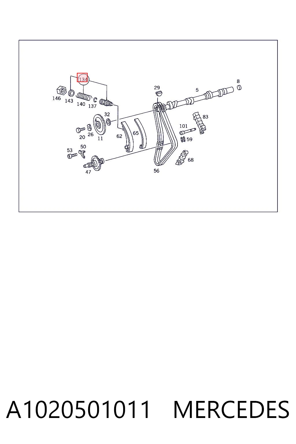 Натяжитель цепи ГРМ Mercedes A1020500011 цена, от 34.64 USD