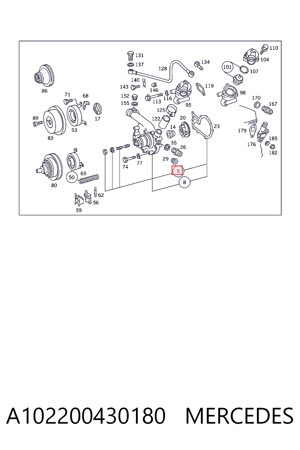 Помпа охлаждения Mercedes Benz Truck TRUCK T1/TN фургон (BM 611) (1981 - 1995) цена, от 61.20 USD