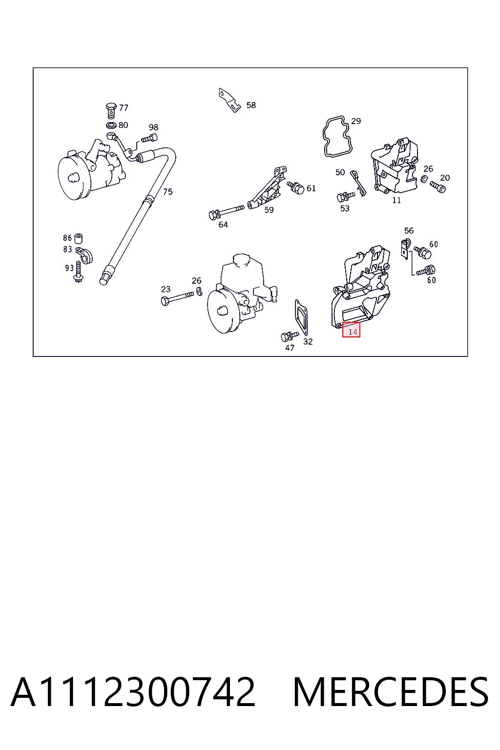 R1112360330 Mercedes Крепление насоса ГУР