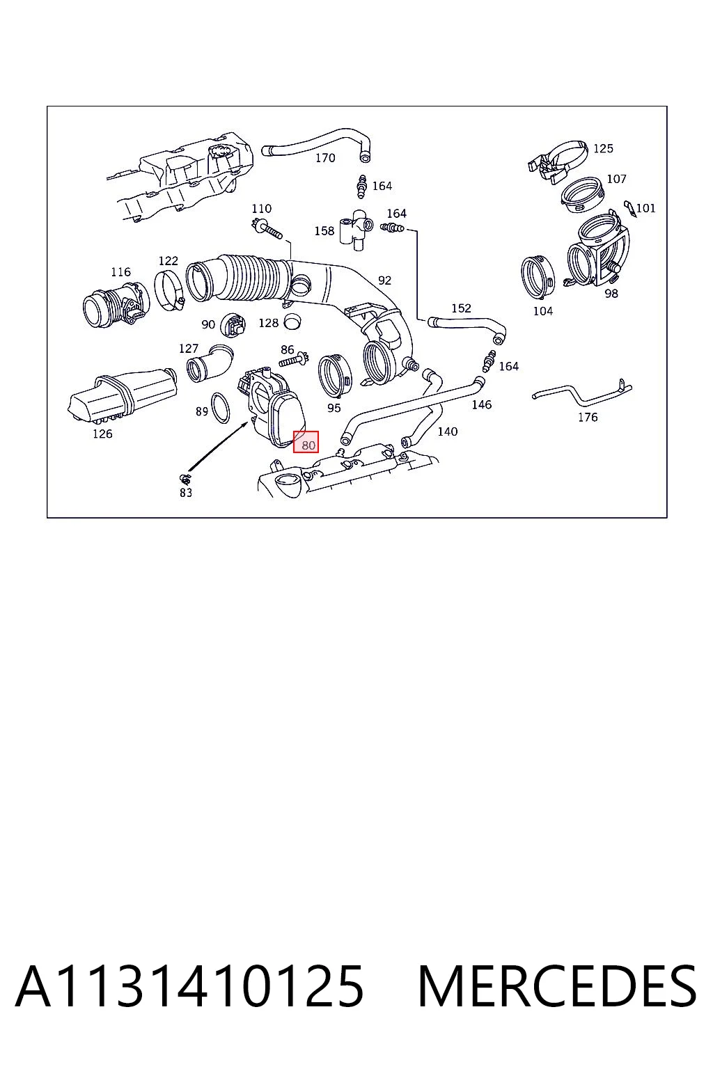 A1131410125 Mercedes Дроссельная заслонка