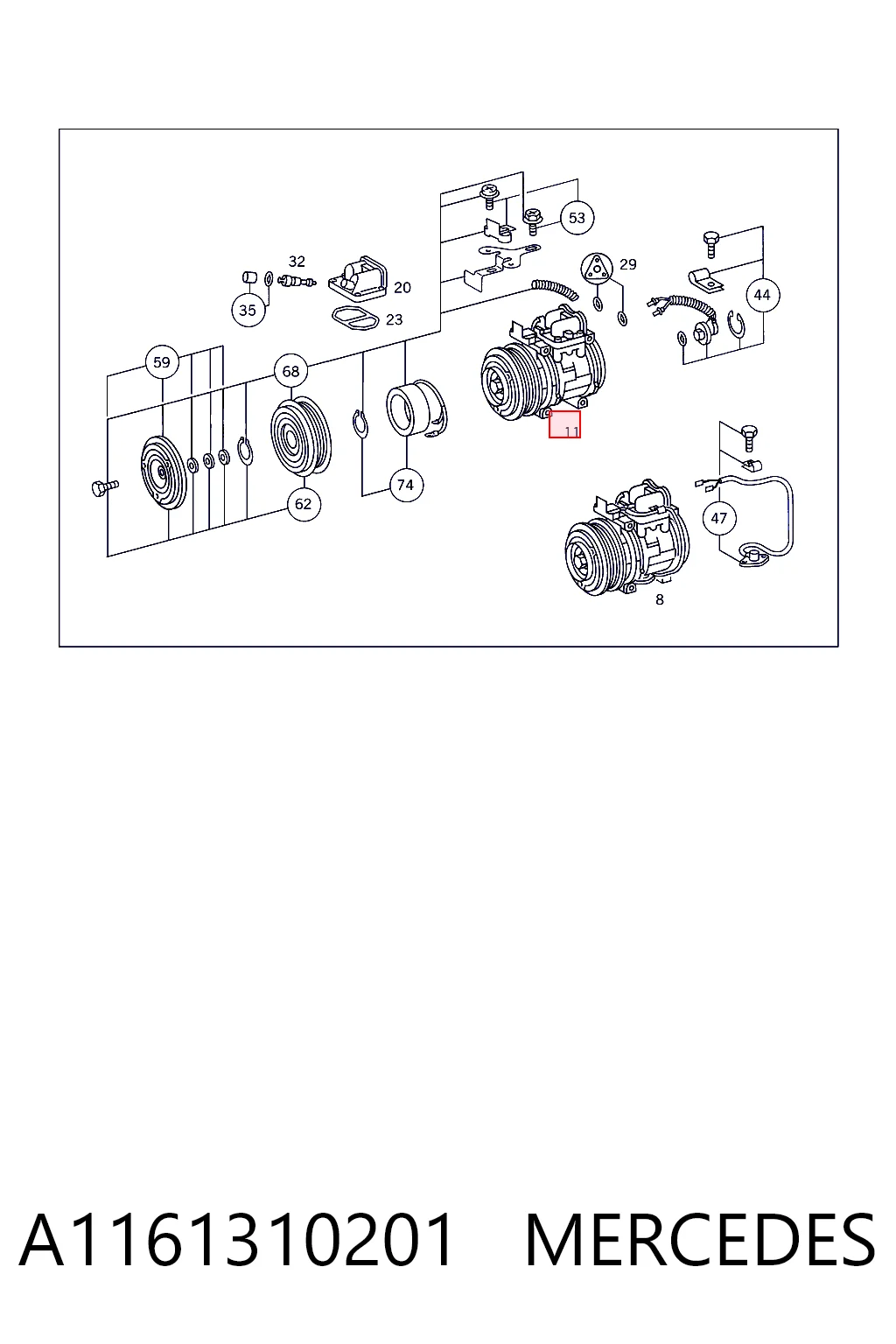 A1161310201 Mercedes Компрессор хладагента